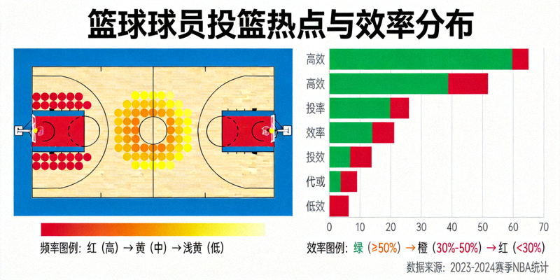 篮球球员投篮热点图与效率分布可视化